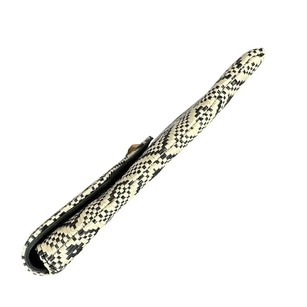 Stella & Dot Black Cream Aztec Woven Envelope Clutch Purse Wallet Credit Card